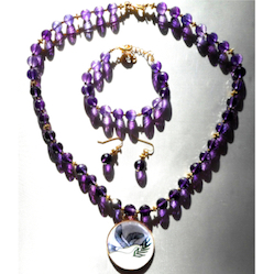 Amethyst Necklace, Bracelet & Earrings set
