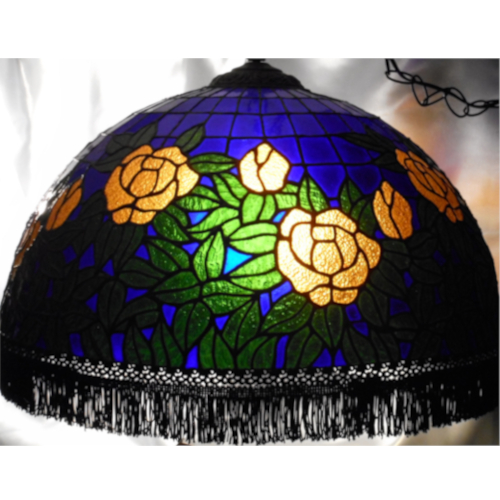 Stained Glass Rose Lamp
