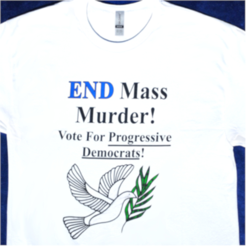 Stained Glass Dove of Peace shirt: End Mass Murder!