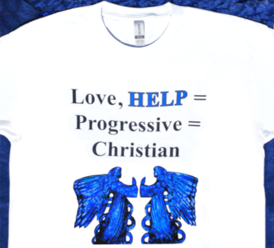 Angels Praying shirt: Love, Help = Progressive = Christian