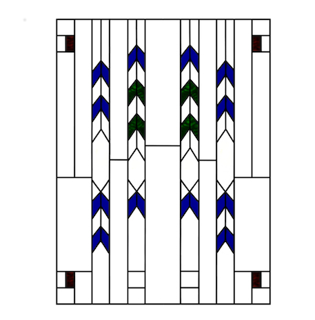 Mission or Frank Lloyd Wright style Stained Glass Window 2