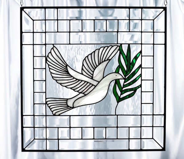 Beveled Stained Glass Dove of Peace